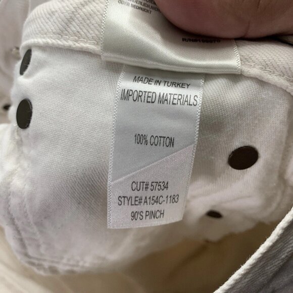 Agolde 90s Pinch Waist Jeans Womens Size 26x29” White High Rise Straight Cotton - Picture 10 of 12